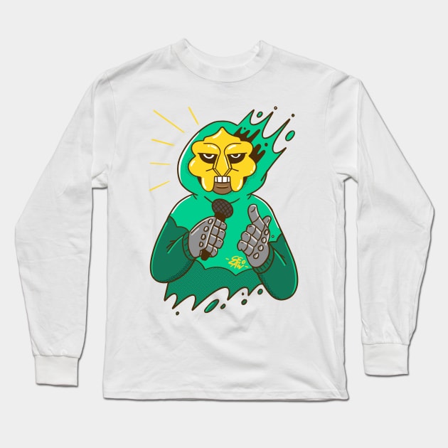 MF DOOM Gold Mask Long Sleeve T-Shirt by geolaw